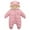 Pink, variant on XEOVHV Clearance Newborn Baby Winter Girls Boys Clothes Warm Ears Overall Rompers Hooded Jumpsuit,0-6 Months