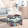 thumbnail image 3 of Yayeee Collapsible Storage Bin with Lid Fabric Closet Decorative Basket with Handles, Evening Mountain Road, 3 of 7