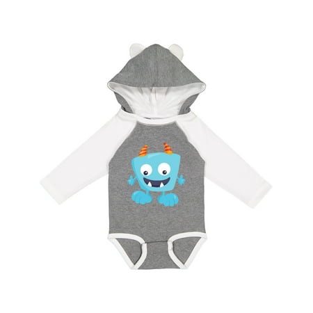 

Inktastic Cute Monster Little Monster Blue Monster Horns Gift Baby Boy or Baby Girl Long Sleeve Bodysuit