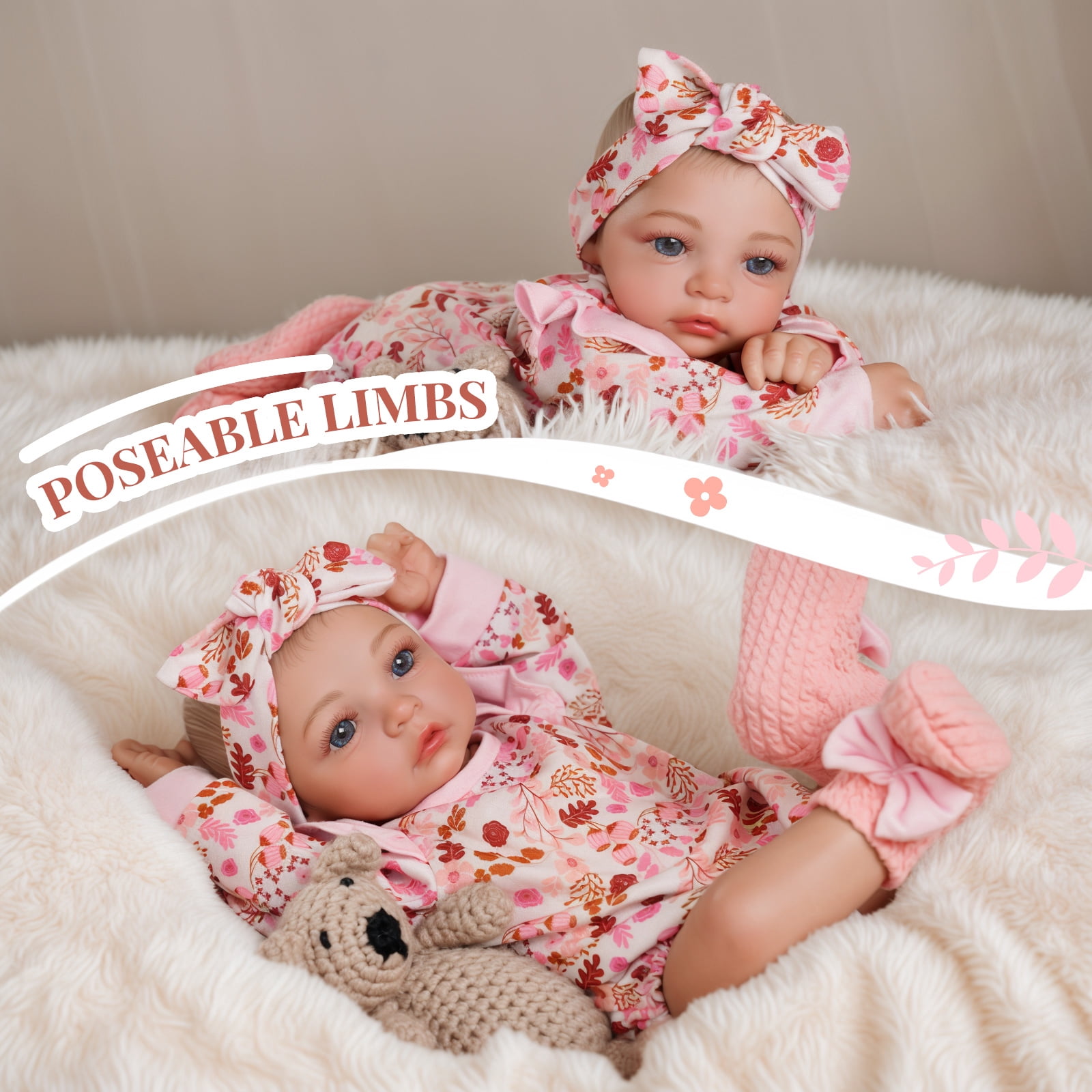 RSG Lifelike Reborn Baby Dolls 17 inch Baby Dolls Full Body Cloth Real Life Baby Dolls with Gift Box for Kids Age 3+