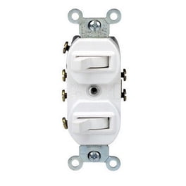 Residential Electrical Switch Leviton 5603-2GY 15 Amp 3-Way Rocker ...
