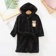 thumbnail image 2 of Gibobby Boys Girls Kids Hooded Bathrobe,Soft Flannel Loungewear Robe with Adjustable Tie,Cartoon Print,for Toddlers to Kids 18 Month 2T 3T 4T 5T 6T Toddler Kids Pajamas,Black,Size 18-24 Months, 2 of 6