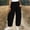 Black women wide leg trousers with pockets a1, variant on Women's Wide Leg Elastic Waist Trousers with Pockets Casual Loose Ankle Pants Summer Palazzo Pants for Beach Vacation Work Lounge, Khaki 2XL