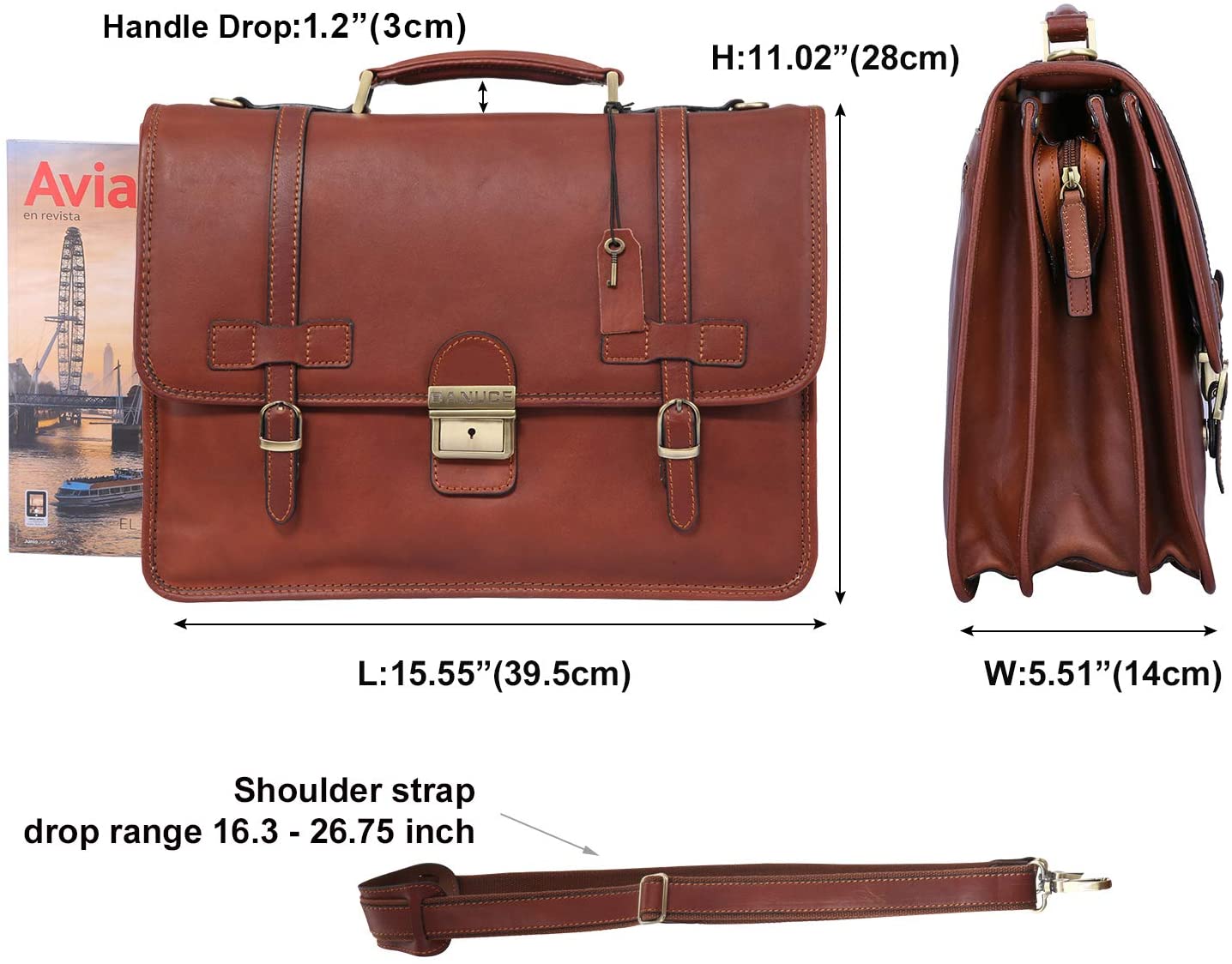 banuce leather briefcase