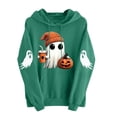 thumbnail image 4 of gbyLJF Womens Halloween Cute Ghost Hoodies Funny Pumpkin Graphic Sweatshirts Loose Fleece Pullover Festival Sweater with Pocket, 4 of 6