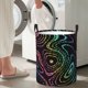 thumbnail image 5 of Balery Rainbow Glitter Cesta de ropa redonda con asas, impermeable, independiente, para ropa, juguetes, dormitorio y familia-Small, 5 of 6