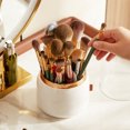 thumbnail image 4 of Delicate Look Makeup Brush Holder with Transparent Lid, Dustproof Design, Large Capacity, Rotating Bucket for Makeup Brushes, Lipsticks, Eyebrow Pencil and More, 4 of 8