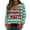Green, variant on FYEGRE Striped Print Crewneck Long Sleeve Lined Soft Thermal Comfort Fabric Casual Loungewear Top For Everyday Wear Red L