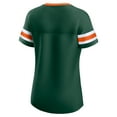 thumbnail image 3 of Women's Fanatics  Green Miami Hurricanes Iconic Athena Lace-Up T-Shirt, 3 of 3