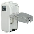 thumbnail image 2 of German Waterproof Outlet, 250V 16A Weatherproof In Use Socket High Impact Shell Toggle Switch  For Wet Rooms For Garden, 2 of 8