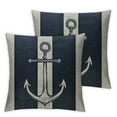 thumbnail image 2 of Acheng 2Pack Nautical Sailing Throw Pillow Cover Navy Blue with Anchor/Compass Pattern Waist Cushion Cover Ocean Beach Home Decor Pillowcases,for Sofa Couch Patio White, 2 of 6