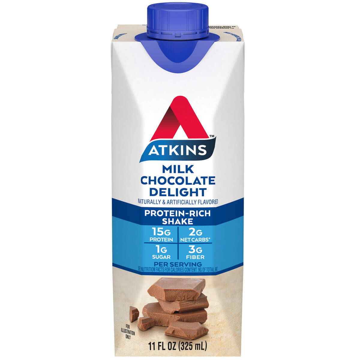 Atkins Milk Chocolate Delight Protein Shake, High Protein, Low Carb, Low Sugar, Keto Friendly, Gluten Free, 12 Ct - image 3 of 8