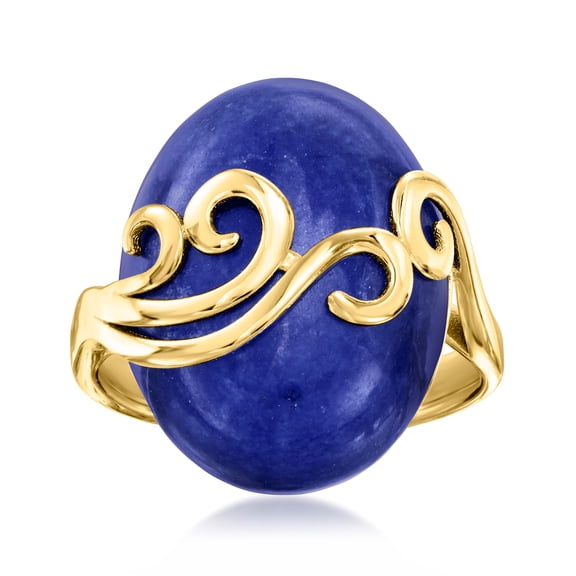 Ross-Simons Lapis Swirl Ring in 18kt Gold Over Sterling, Women's, Adult