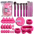 thumbnail image 2 of Set de brochas de maquillaje BS-MALL, 30 unidades, con toallitas para lavar la cara, 2 of 7
