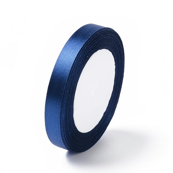 1Roll Satin Ribbon Dark Blue 1/2 inch(12mm) wide 25yards/roll(22.86m/roll)
