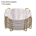 thumbnail image 3 of Posavasos Unique Bargains con Soporte 6uds corcho cerámica gris, 3 of 6