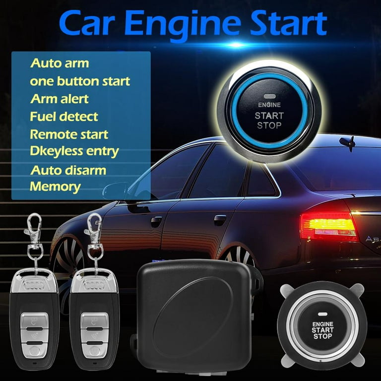 Car Alarm With Autostart Push One Button Auto Start Stop Keyless