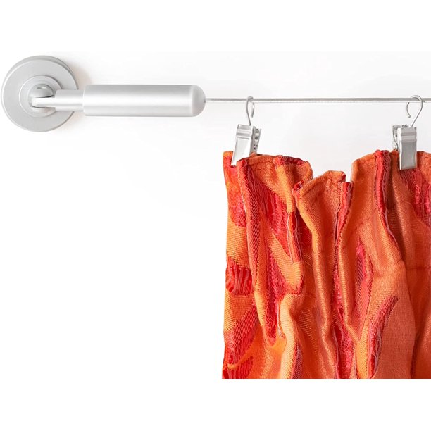 Wire Curtain Hanging System (16 ft Cable) Curtain Wire Hanging System Wire Curtain Rod Room