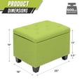 thumbnail image 2 of OSM 24 Inch Modern Storage Ottoman Bench, 40L Inner Space Linen Foot Stool for Bedroom, Upholstered Padded Rectangular Fabric Tufted Bench Footrest with Wood Legs with 600 Lbs Capacity, Green, 2 of 7