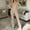 Beige, variant on Gamivast 2 Piece Tracksuit Set for Women Ribbed Knit Full Zip Collared Long Sleeve Jacket Wide Leg Pants Fall Lounge Outfit Dark Gray M