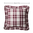 thumbnail image 3 of Kuokaa Burgundy Plaid Ruffle Christmas Throw Pillow with Insert, Decorative Checkered Cushion for Sofa Couch Chair Bed Farmhouse Holiday Home Decor, 17.72 x 17.72 in, 3 of 7