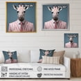 thumbnail image 4 of Designart "Pink and White Fashion Giraffe" Animals Framed Wall Art - Traditional Pink Giraffe Fashion Bedroom Framed Canvas Wall Art, 4 of 6