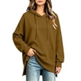 thumbnail image 2 of Hoodies for Women Long Sleeve Pullover Kangaroo Pocket Side Slit Oversized Casual Going Out Tops, 2 of 6