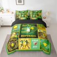 thumbnail image 2 of Erosebridal Ensemble de Literie Patchwork Softball Taille Simple, Vert avec Draps, Réversible 7 Pcs, 2 of 5