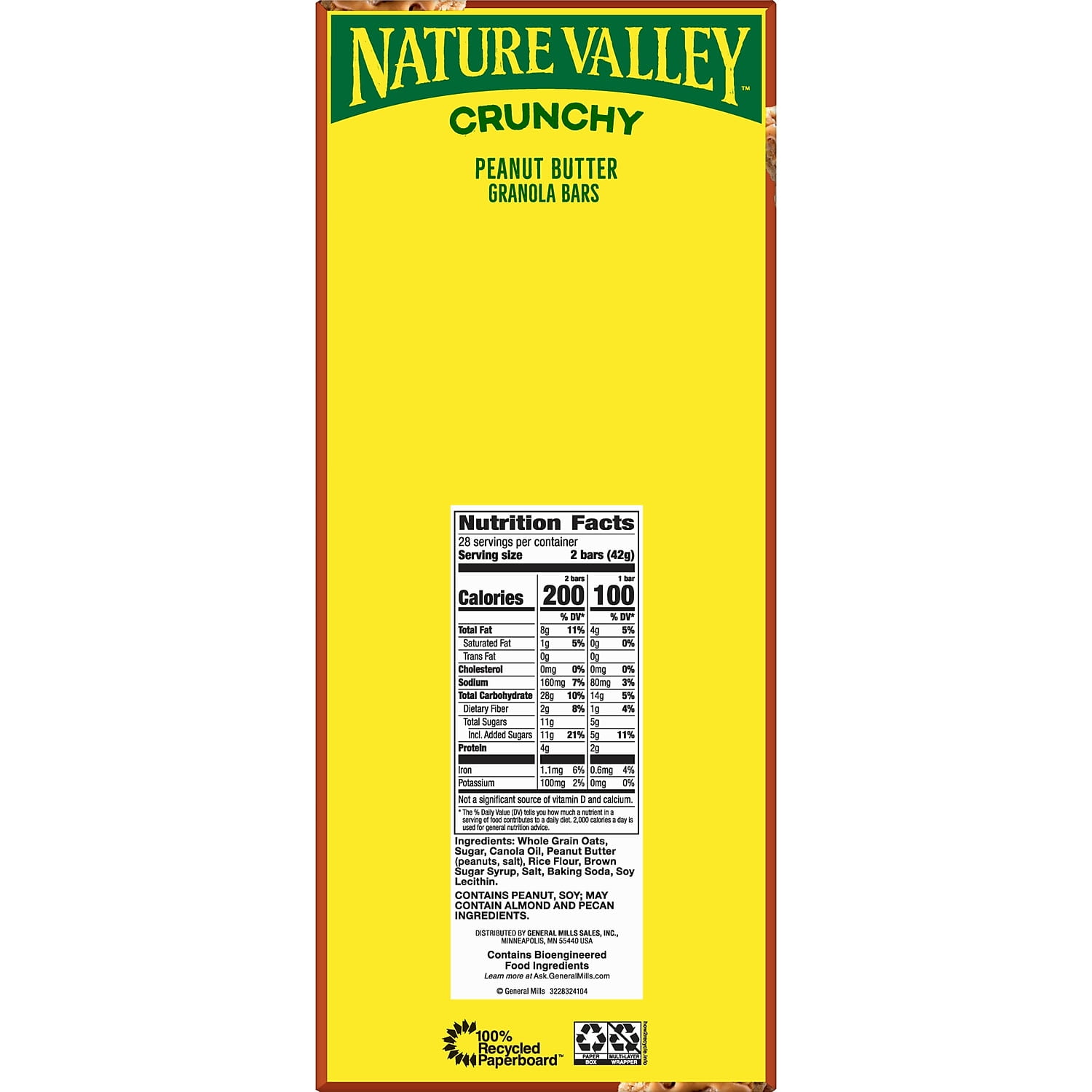 Nature Valley Granola Bars Crunchy Peanut Butter 1.5 oz 28/Box GEM2384