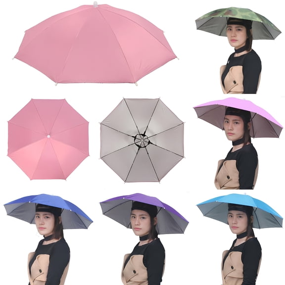 GASTROPOD Unisex Sapphire Blue Head Umbrella, Foldable, Portable, Anti-Rain & Anti-Sun