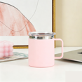 thumbnail image 3 of Coffee Stainless Steel Mug with 2 Lids & Handle, 304 Insulated Thermal Travel Cup Pink Large Capacity Leak Proof Tumbler for Office Commute Camping, 3 of 3