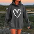 thumbnail image 2 of XPMWRP Women's Heart Print Sweatshirt Casual Loose Crewneck Hoodies Long Sleeve Shirts Trendy Pullover Tops Shirt With Pockets Gray XL, 2 of 4