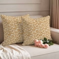 thumbnail image 2 of Orange Floral Outdoor Waterproof Pillow Covers, Vintage Art Flowers Pattern Flower Decorative Square Throw Pillowcase Sofa Cushion Sham for Patio/Couch/Chair, 18"x18" 2 Pack, 2 of 8