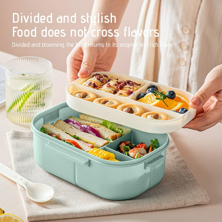 Large Capacity Food-Grade Silicone Bento Box with Leak-Proof Lid -  Microwave Safe, Temperature Resistant, and Portable for School and Work 