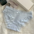 thumbnail image 2 of 3 Pack Woman Underwear Hipster Mid Waist Full Coverage Strech Ladies Panties,Blue,L, 2 of 4
