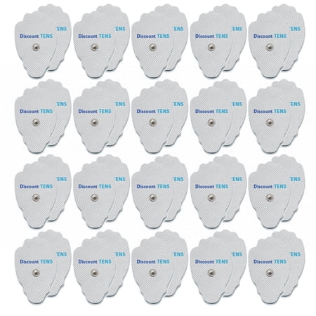 TENS Electrodes - Large Replacement Electrode Pads for TENS Units - 20 Pairs of Snap TENS Unit Electrodes (40 TENS Unit Pads) - Discount TENS Brand