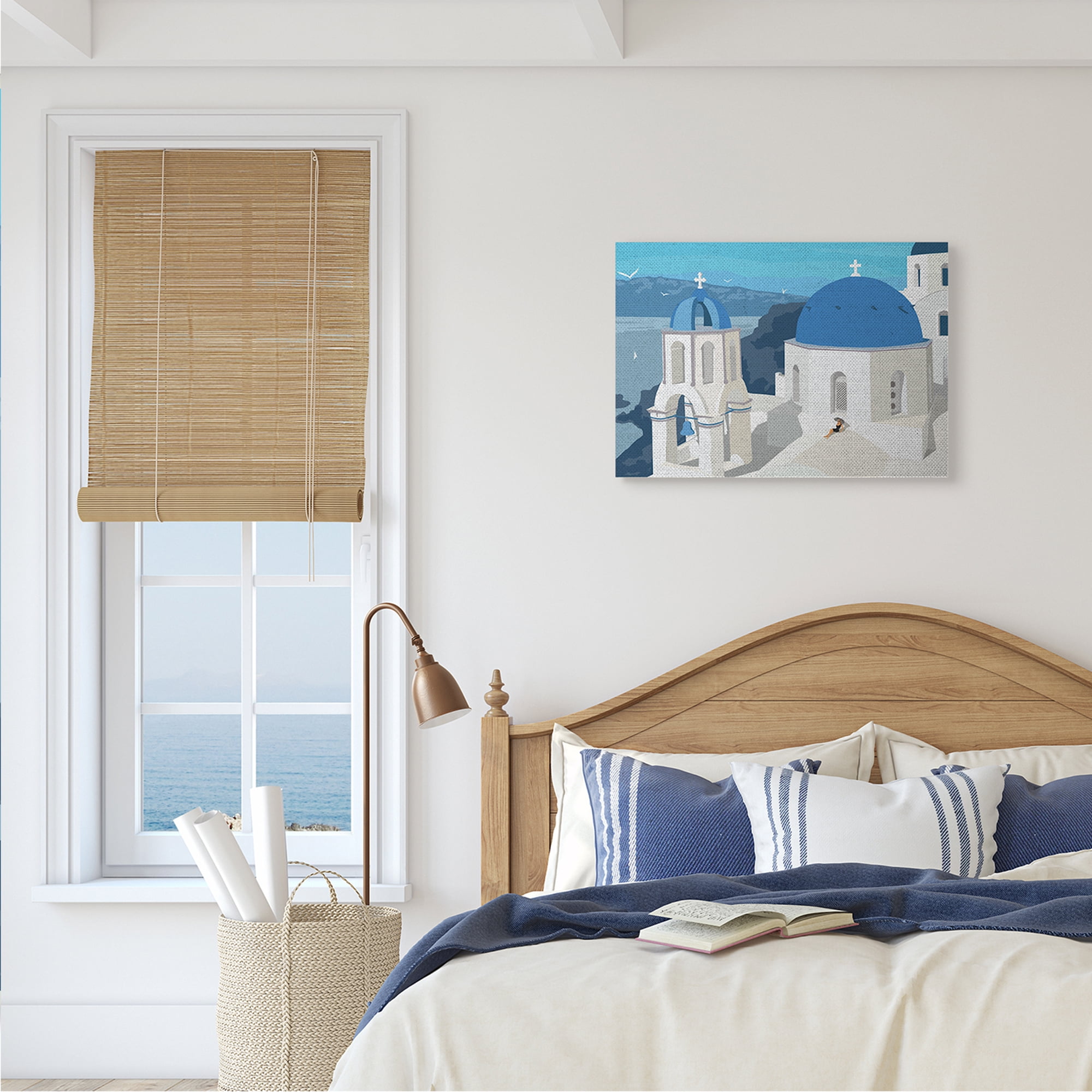 Stupell Industries Cliffside European Church Architecture Woman Resting Canvas Wall Art, 16 x 20, Design by Ziwei Li