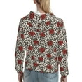 thumbnail image 7 of Daiia Leopard Print Rose Pattern Women's Fashion Hoodies & Sweatshirts with Kangaroo Pocket Hooded Sweatshirt with Eye-catching Drawstrings-X-Large, 7 of 7