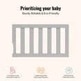 thumbnail image 2 of Dream On Me Universal Convertible Crib Toddler Guard Rail,Pebble Gray, 2 of 5