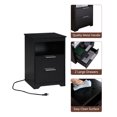 thumbnail image 2 of Jopath 2 Drawer Small Nightstand with Charging Station,Wooden End Table with Drawer and Opening Shelf,Side Table for Bedroom Living Room Dorm Office,Black, 2 of 8