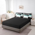 thumbnail image 4 of YST Patchwork Turquoise Striped 7-Piece Comforter Set, Twin, Modern Geometric Stripes, Teal, Black, Gray, 4 of 5