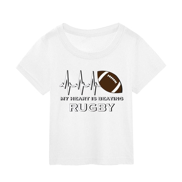 Gibobby Camisas De Vestir Camiseta de algodón de manga corta con estampado de de fútbol para niños, regalo deportivo para al fútbol americano, verano (Blanco, 2-3 Años)