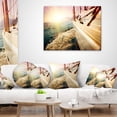 thumbnail image 3 of Designart Huge Yacht Sailing Against Sunset - Pier Throw Pillow - 16x16, 3 of 4