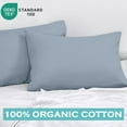 thumbnail image 3 of ROYALE LINENS 300 Thread Count 100% Long Staple Combed Cotton Pillowcases Set of 2 - Ultra Soft - Standard Bed Pillow Cover - 20"x26" - Breathable, Cool & Crisp Percale Pillow Case (Std, Lake Blue), 3 of 10
