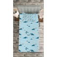thumbnail image 3 of Ambesonne Striped Quilted Bedspread Set 2 Pcs, Turtle Blue Aquatic, Twin Size, Blue Navy, 3 of 3