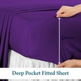 thumbnail image 5 of Hotel Brand 1000 Thread Count 6-Piece Extra Deep Pocket Super Soft Sheet Set Fit Upto 22 Inches Deep Pocket, Solid Pattern, 100% Egyptian Cotton @ 'hotellinen' (California King, Purple ), 5 of 6
