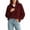 Wine, variant on Womens Knit Mock Neck Sweater Solid Color Loose Fit Long Sleeve Button Up Pullover Tops for Fall Winter