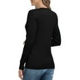 thumbnail image 4 of Aiyino Women's Long Sleeve Button Down Crew Neck Classic Sweater Knit Cardigan，Black M, 4 of 8