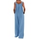 thumbnail image 4 of VISgogo Mono de Color Sólido a la Moda para Mujer Mono Casual con Tirantes de Pierna Ancha y Botones con Bolsillos VISgogo  moda, 4 of 9