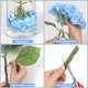 thumbnail image 5 of Kmise Hortensias Flores Artificiales 22 Hortensias De Látex Realistas De Tacto Real Hortensias De Imitación Grandes Para Decoración Del Hogar Ramos De Boda Azul Claro 5 Piezas, 5 of 5